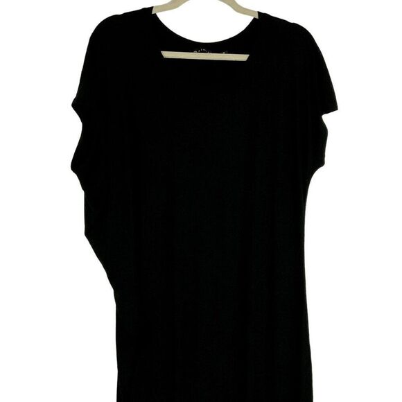 Athleta Draped Crew Dress in black, size medium, 93% Modal, 7% Spandex - Picture 5 of 15